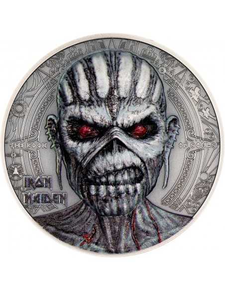 THE BOOK OF SOULS Iron Maiden 2 Oz Silver Coin 10$ Cook Islands 2024 - Coins & More - Cookinseln