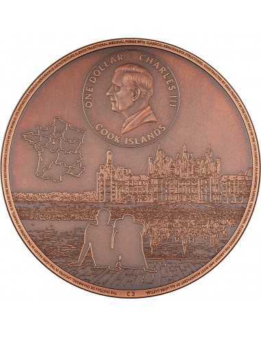 CHATEAU DE CHAMBORD 50g Copper Coin 1$ Cook Islands 2024 - Coins & More - Isole Cook