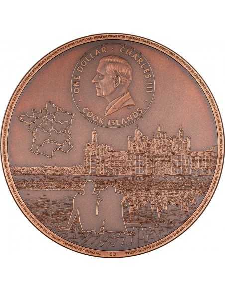 CHATEAU DE CHAMBORD 50g Copper Coin 1$ Cook Islands 2024 - Coins & More - Isole Cook