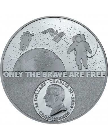 ASTRONAUT Real Heroes 3 Oz Silver Coin 20$ Cook Islands 2024 - Coins & More - Îles Cook