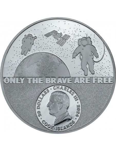 ASTRONAUT Real Heroes 3 Oz Silver Coin 20$ Cook Islands 2024 - Coins & More - Îles Cook
