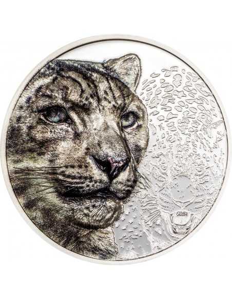 SNOW LEOPARD Wild Mongolia 1 Oz Silver Coin 500 Togrog Mongolia 2024 - Coins & More - Mongolia