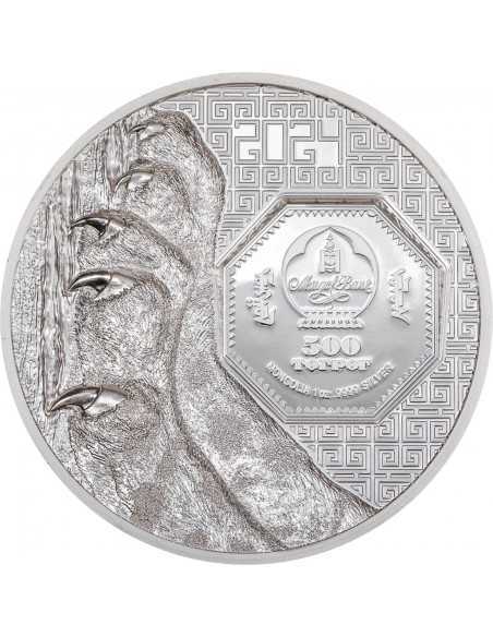SNOW LEOPARD Wild Mongolia 1 Oz Silver Coin 500 Togrog Mongolia 2024 - Coins & More - Mongolia
