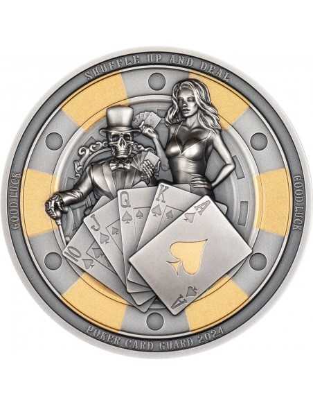 POKER CARD GUARD 1 Oz Silver Coin 5$ Palau 2024 - Coins & More - Palau