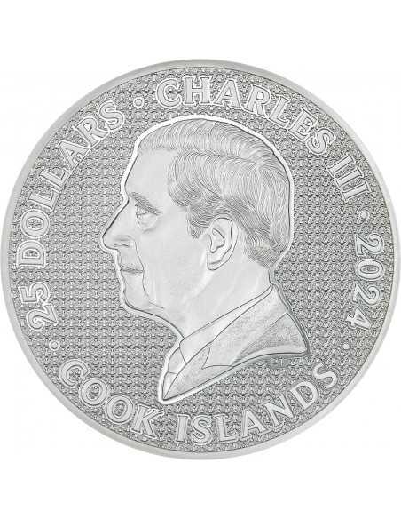 IRON KNIGHT 5 Oz Silver Coin 25$ Cook Islands 2024 - Coins & More - Cookinseln