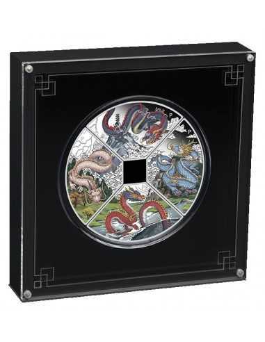 YEAR OF THE DRAGON Quadrant Set 4 x 1 Oz Silver Coins 1$ Tuvalu 2024 - Coins & More - Niue