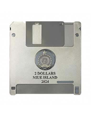 FLOPPY DISK TechStalgic 2 Oz Silver Coin 2$ Niue 2024 - Coins & More - Niue