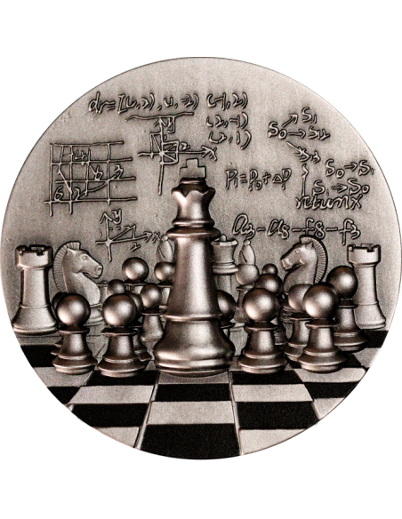 INTERNATIONAL CHESS 2 Oz Antique Silver Coin 2000 Francs Cameroon 2024 - Coins & More - Cameroon