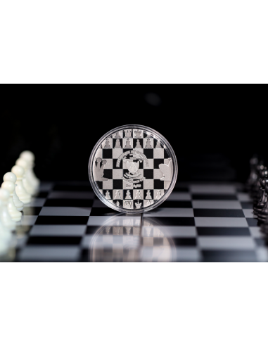 INTERNATIONAL CHESS 2 Oz Antique Silver Coin 2000 Francs Cameroon 2024 - Coins & More - Cameroon