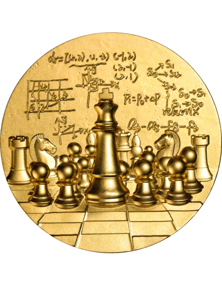 INTERNATIONAL CHESS Gold Gilded 2 Oz Silver Coin 2000 Francs Cameroon 2024 - Coins & More - Camerún