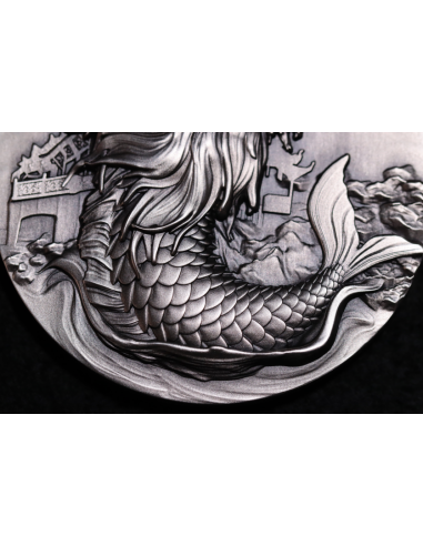 AO DRAGON 5 Oz Antique Finish Silver Coin 12$ Dollars Niue 2024 - Coins & More - Chad