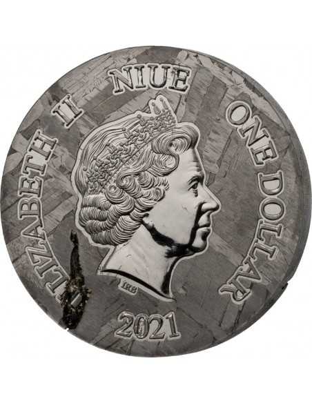 SEYMCHAN Iron 1 Oz Meteorite Coin 1$ Niue 2021 - Coins & More - Sciences et Astronomie