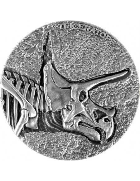 TRICERATOPS The Legend of Lost Dinosaurs 2x 2 Oz Silver Coin 10000 Francs Chad 2024 - Coins & More - Chad