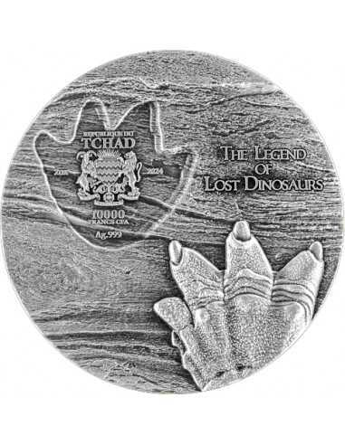 TRICERATOPS The Legend of Lost Dinosaurs 2x 2 Oz Silver Coin 10000 Francs Chad 2024 - Coins & More - Chad