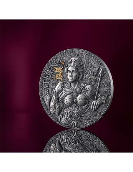 ATHENA The Great Greek Mythology 2 Oz Silver Coin 2000 Francs Cameroon 2024 - Coins & More - Camerún