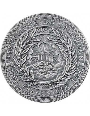 DIONYSUS The Great Greek Mythology 1 Oz Silver Coin 1000 Francs Cameroon 2024 - Coins & More - Camerun