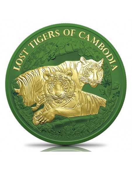 LOST TIGERS Animal Predators 1 Oz Silver Coin 3000 Riels 2024 - Coins & More - Europa