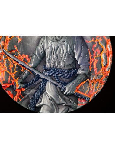 ZOMBIFIED SAMURAI Glow In Dark 2 Oz Antique Silver Coin 2000 Francs Cameroon 2024 - Coins & More - Cameroun