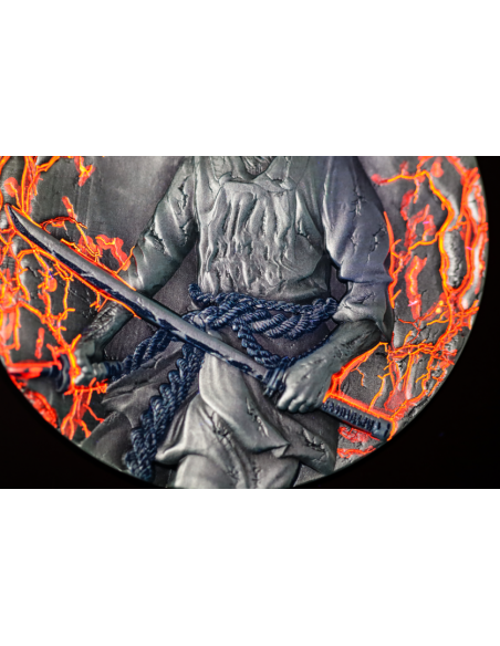 ZOMBIFIED SAMURAI Glow In Dark 2 Oz Antique Silver Coin 2000 Francs Cameroon 2024 - Coins & More - Cameroun