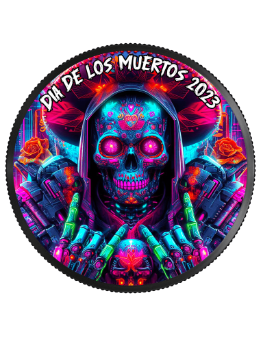 DIA DE LOS MUERTOS Cyberpunk 1 Oz Silver Coin Mexico 2023 - Coins & More - Mexique
