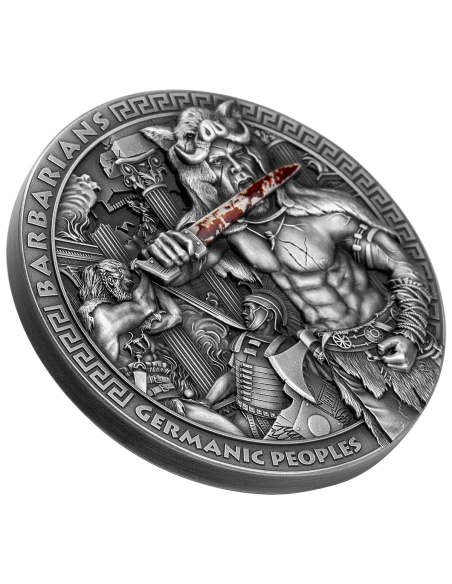 GERMANIC PEOPLES Barbarians 2 Oz Silver Coin 5$ Niue 2023 - Coins & More - Niue