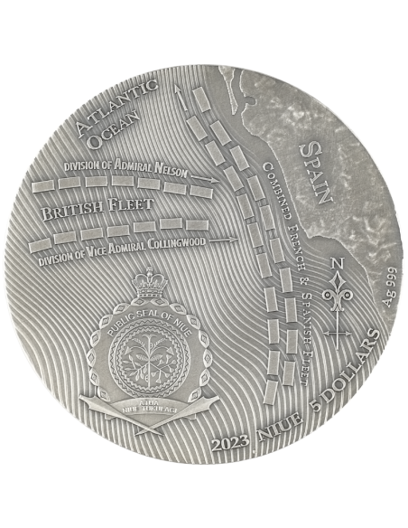 BATTLE OF TRAFALGAR Sea Battles 2 Oz Silver Coin 5$ Niue 2023 - Coins & More - Niue