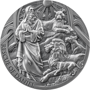 THE RESCUE OF DANIEL Bible Stories 2 Oz Silver Coin 2000 Francs Cameroon 2024 - Coins & More - Camerún