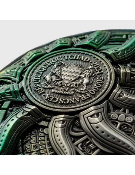 QUETZALCOATL 10 Oz Silver Coin 50000 Francs Chad 2024 - Coins & More - Chad
