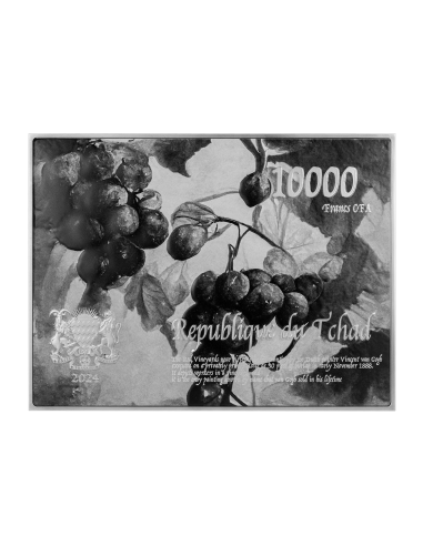 THE RED VINEYARD 1888 By Vincent Van Gogh Colored 2.5 Oz Silver & 120g Copper Coin 10000 Francs Chad 2024 - Coins & More - Tchad