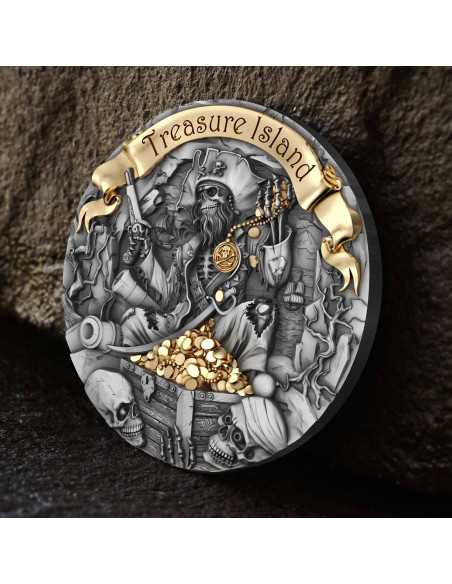 TREASURE ISLAND 2 Oz Silver Coin 2000 Francs Cameroon 2024 - Coins & More - Camerun