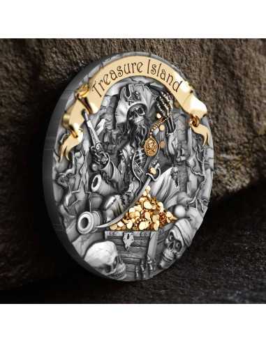 TREASURE ISLAND 2 Oz Silver Coin 2000 Francs Cameroon 2024 - Coins & More - Camerun