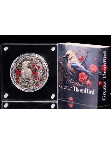 GREATER THORN BIRD Big Thorn 3 Oz Silver Coin 3000 Francs CFA Gabon 2025 - Coins & More - Gabon