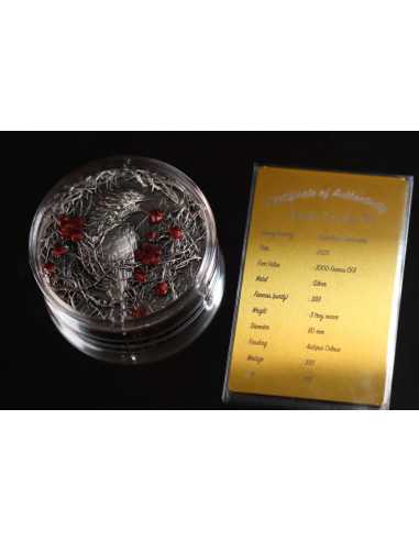 GREATER THORN BIRD Big Thorn 3 Oz Silver Coin 3000 Francs CFA Gabon 2025 - Coins & More - Gabon