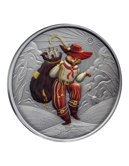 PUSS IN BOOTS Fairy Tales 1 Oz Silver Coin 1$ Niue 2024 - Coins & More - Niue