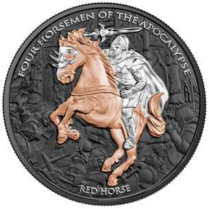 RED HORSE Four Horsemen of the Apocalypse 1 Oz Silver Coin 5 Thalers Carpathians 2024 - Coins & More - Argent