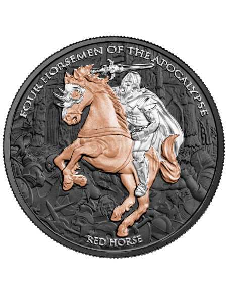 RED HORSE Four Horsemen of the Apocalypse 1 Oz Silver Coin 5 Thalers Carpathians 2024 - Coins & More - Argent