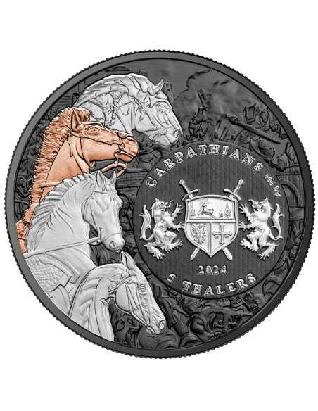 RED HORSE Four Horsemen of the Apocalypse 1 Oz Silver Coin 5 Thalers Carpathians 2024 - Coins & More - Argent