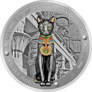 BASTET Egyptian Symbols II 3 Oz Silver Coin 20$ Palau 2021 - Coins & More - Palau