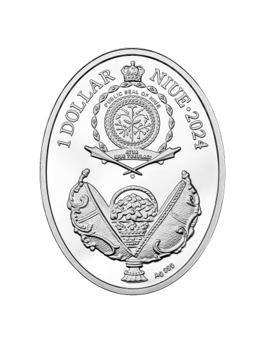 THE APPLE BLOSSOM Faberge Eggs Silver Proof Coin 1$ Niue 2024 - Coins & More - Niue