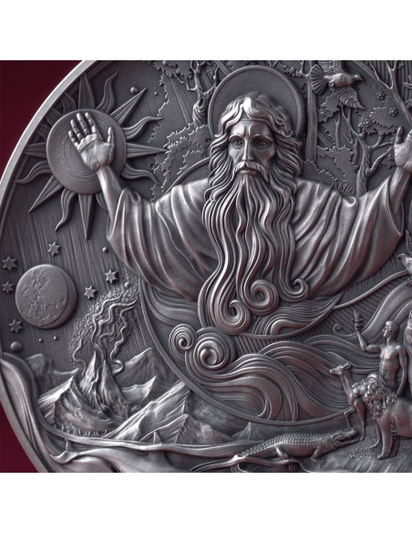 THE SEVEN DAYS OF CREATION Bible Stories 2 Oz Silver Coin 2000 Francs Cameroon 2024 - Coins & More - Camerun