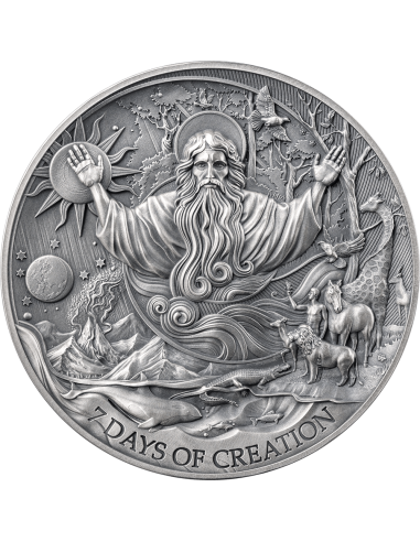 THE SEVEN DAYS OF CREATION Bible Stories 2 Oz Silver Coin 2000 Francs Cameroon 2024 - Coins & More - Camerun