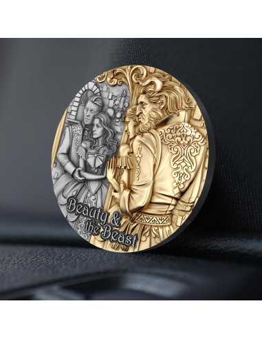 BEAUTY AND THE BEAST 2 Oz Silver Coin 2000 Francs Cameroon 2024 - Coins & More - Camerún