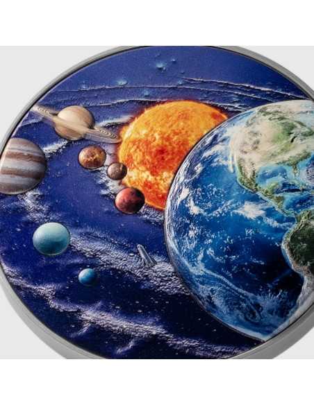 THE SOLAR SYSTEM 2 Oz Silver 11.5 Oz Copper Coin 5$ Niue 2024 - Coins & More - Niue