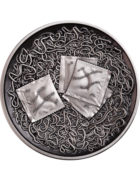 INSTANT NOODLE 2 Oz Antique Silver Coin 2000 Francs Cameroon 2025 - Coins & More - Cameroon