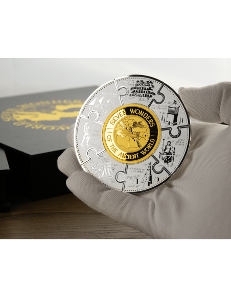 SEVEN WONDERS OF THE ANCIENT WORLD 5 Oz Puzzle Silver Coin Burundi 2024 - Coins & More - Burundi