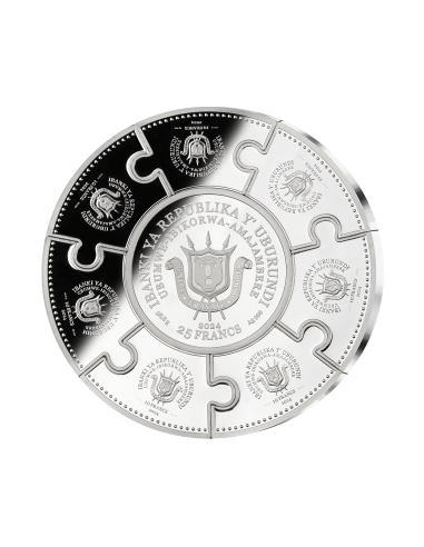 SEVEN WONDERS OF THE ANCIENT WORLD 5 Oz Puzzle Silver Coin Burundi 2024 - Coins & More - Burundi
