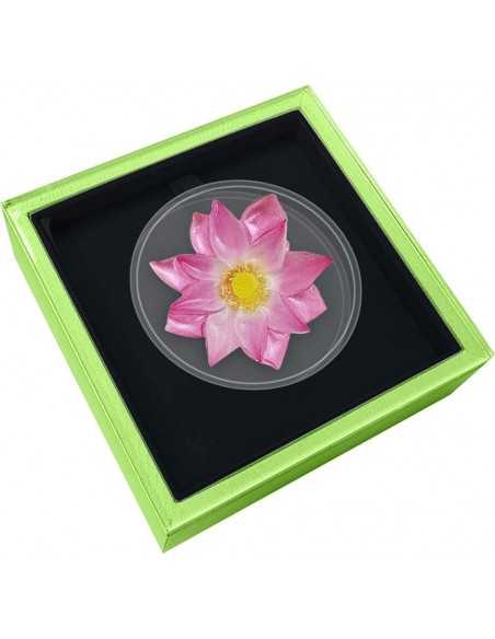 LOTUS Shape World Enchanting Flower 1 Oz Silver Coin 2$ Niue 2019 - Coins & More - Niue