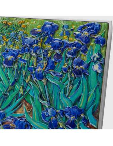 IRISES 1889 By Vincent Van Gogh Colored 2.5 Oz Silver & 120g Copper Coin 10000 Francs Chad 2024 - Coins & More - Chad