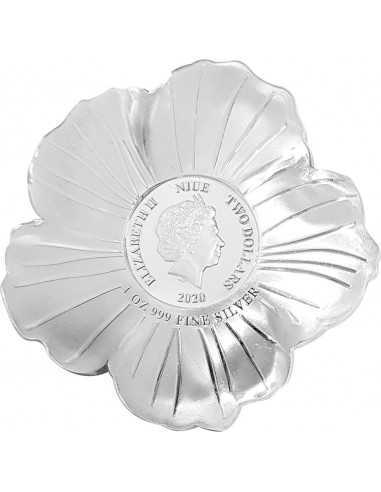 SHRUB ALTHEA Shape World Enchanting Flower 1 Oz Silver Coin 2$ Niue 2020 - Coins & More - Niue