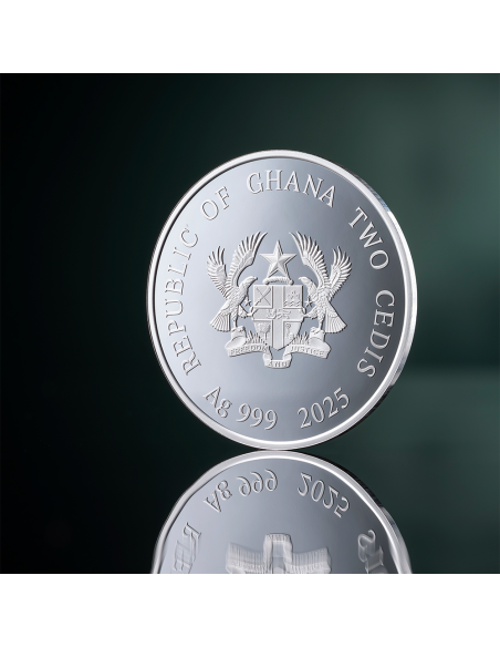 YEAR OF THE SNAKE Lunar Year 1/2 Oz Silver Proof Coin 2 Cedis Ghana 2025 - Coins & More - Africa